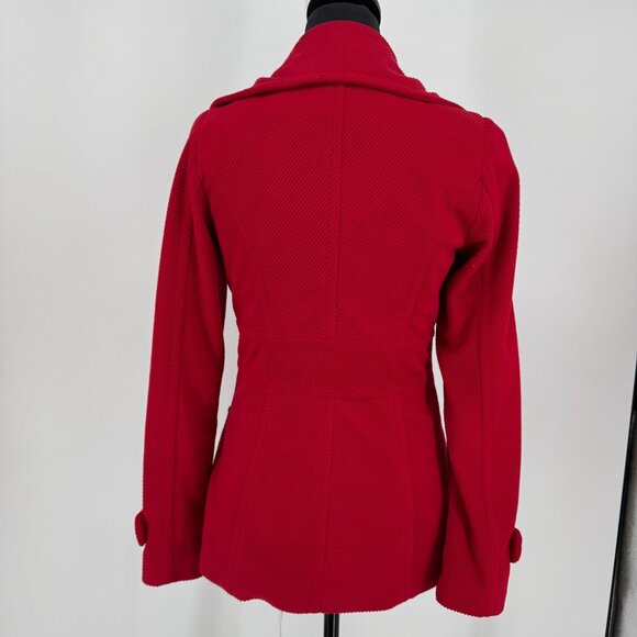 Forever‎ XXI Peacoat Chore Coat Womens Size S Double Breasted Military Red Barn - Picture 6 of 7